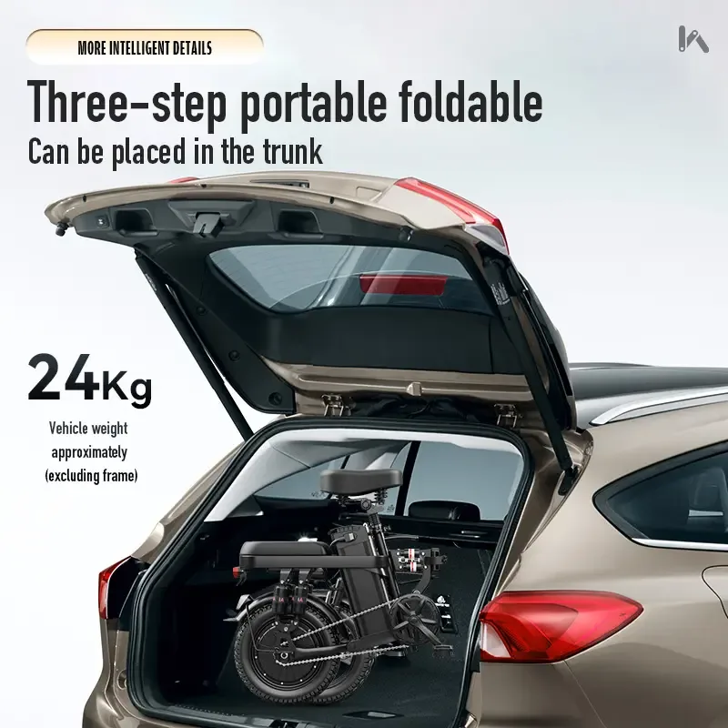 Folded VoltRide in a car trunk